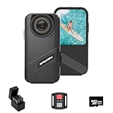 Apexcam K20 Touchscreen Action Cam 4K60FPS 48MP WiFi 8X Zoom EIS 20m Wasserdicht mit 64GB Sportskamera Unterwasserkamera Karte 2.4G Fernbedienung 2x1350mAh Akkus