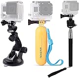 TEKCAM Action Kamera Zubehör Selfie Stativ Saugnapfhalterung Wasserdichter Einbeinstativ schwimmender Handgriff kompatibel mit GoPro Hero 12 11 10 9 8 7 /AKASO/Apexcam/Exprotrek/WOLFANG/Surfola