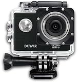 Denver 5051W Action Cam Wasserdicht, Unterwasserkamera 30m mit App, Helmkamera 12MP, 1080P Full HD, 30fps, Micro SD Slot bis zu 32GB, 900mAh