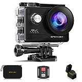 Apexcam 4K Action cam 20MP WiFi Sports Kamera Ultra HD Unterwasserkamera 40m 170 ° Weitwinkel 2.4G Fernbedienung Zeitraffer 2x1050mAh Akkus 2.0-inch LCD Bildschirm und andere