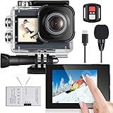 icefox Action Cam 4K Ultra HD 20MP Kamera Unterwasserkamera Wasserdicht 40M 170 Degree Ultra-Weitwinkel WiFi Camcorder EIS Stabilisierung mit Dual 1350 mAh Akku