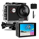 Apexcam Pro Action Cam 4K 20MP Sportkamera WiFi Unterwasserkamera 2.4G Fernbedienung Wasserdicht 40m 2.0 Zoll LCD Bildschirm 170 ° Weitwinkel mit Zwei 1200mAh Batterien externes Mikrofon