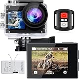 icefox Action Cam 4K Unterwasserkamera Wasserdicht 40M Ultra HD 20MP Kamera 170 Degree Ultra-Weitwinkel WiFi Camcorder EIS Stabilisierung mit Dual 1350 mAh Akku