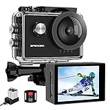 Apexcam Pro Action Cam 4K 60fps WiFi 20MP Unterwasserkamera 40M Wasserdicht 8xZoom EIS 170° Weitwinkel IPS-Panel(2.4G Fernbedienung,Externes Mikrofon,2x1350mAh Akkus und andere Zubehör)