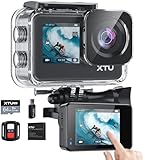 XTU Action Cam 4K30FPS 20MP Ultra HD 2,0 Zoll LCD Touchscreen 40M Unterwasserkamera mit 64GB U3 Speicherkarte,EIS Stabilisierung Action Kamera, 170° Weitwinkel, Fernbedienung und Zubehörkit